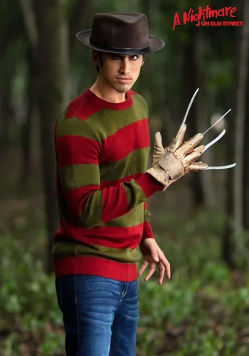 Vista 2 de Nightmare on Elm Street Freddy Krueger - Suéter a rayas, suéter feo de personaje de película de terror de Halloween