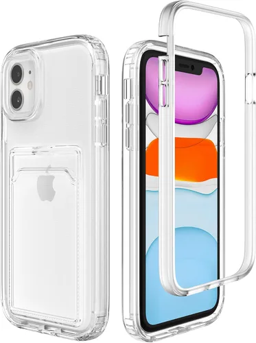 Vista 19 de ZCDAYE Funda para iPhone 11, iPhone 11 (6.1 pulgadas) con tarjetero y funda transparente de TPU suave a prueba de golpes para iPhone 11