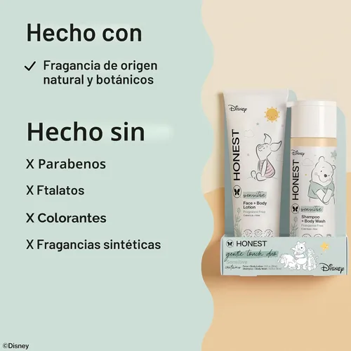 Vista 4 de The Honest Company Paquete de champú y loción, diseño de Disney, 18.5 fl oz