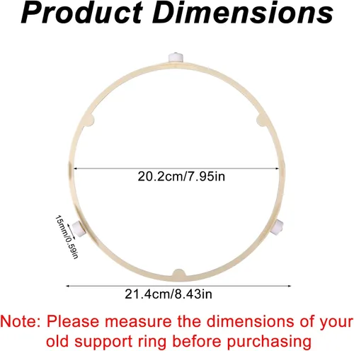 Vista 2 de 2 anillos de soporte para placa giratoria de microondas de 8.5 pulgadas/8.5 in / 21.5cm, accesorios de repuesto para GE Samsung Frigidaire
