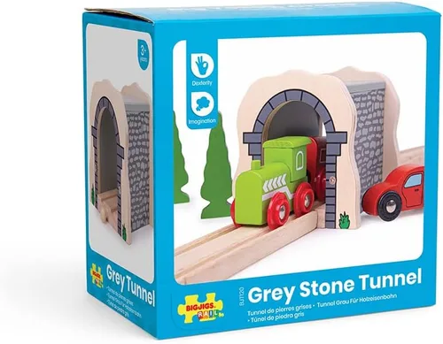 Vista 6 de Bigjigs Rail Túnel de piedra gris: otras marcas principales de rieles de madera son compatibles