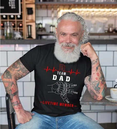 Vista 4 de Camisa personalizada para papá del equipo, camisas personalizadas para papá para hombres, camisa para papá de por vida, camisa personalizada