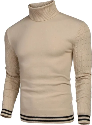 Vista 2 de COOFANDY Suéter básico de punto térmico acanalado para hombre