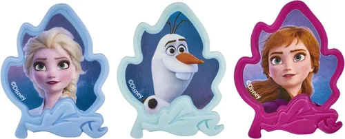 Vista 6 de DecoPac Anillos Frozen II, decoraciones de cupcakes con Elsa, Anna y Olaf para celebraciones de cumpleaños y Navidad, paquete de 24