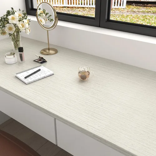 Vista 4 de WESTICK Papel tapiz beige para despegar y pegar, tela de lino texturizada, papel tapiz neutro para dormitorio, tela de hierba sintética color crema