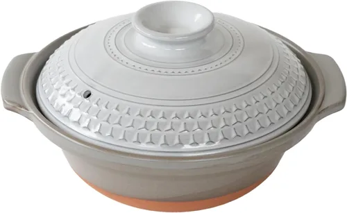 Vista 17 de Banko Ware 32781 Clear AKARI Earthenware Pot No. 8 for 2-3 People, M, 59.1 fl oz (1,500 ml), Microwave Oven, Direct Fire, Brown, Made in Japan