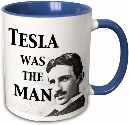Vista 8 de 3dRose Tesla Was The Man - Taza de 11 onzas, color negro
