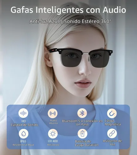 Vista 2 de Gafas de sol inteligentes, gafas Bluetooth 5.4 para hombres y mujeres