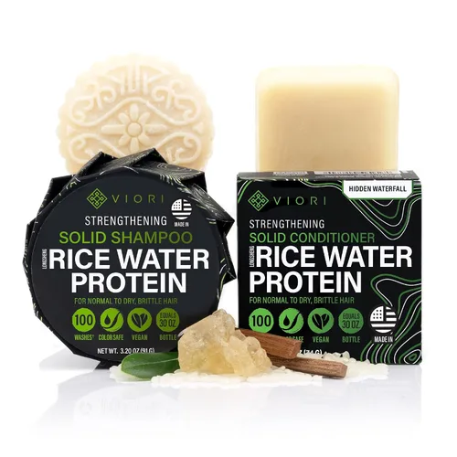 Vista 11 de VIORI Citrus Yao barra sin aroma de champú y acondicionador SIN soporte, hecha a mano con agua de arroz y agentes naturales, sin sulfatos