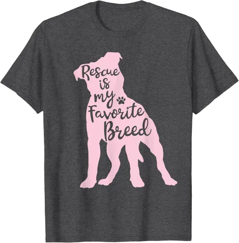 Vista 28 de Pitbull Rescue Is my Favorite Breed Dog Pit Bull Mama - Camiseta, Negro, S