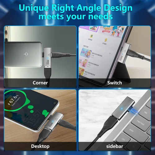 Vista 7 de SinLoon USB C a USB 3.2 10Gbps Tipo C a USB A Adaptador OTG hembra y adaptador de fuente de alimentación PD de 100W para el teléfono de la tableta