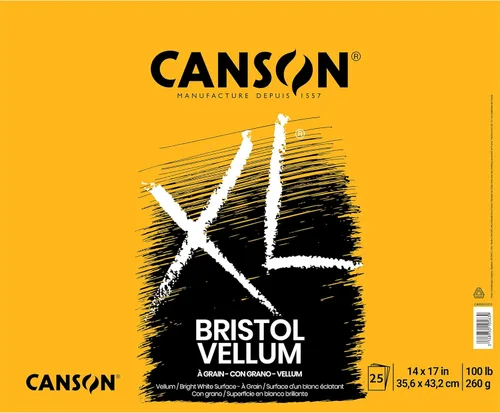 Vista 14 de Canson Papel Bristol Serie XL, Liso, Bloc Encuadernado con Espiral, 7 x 10 pulgadas, 25 hojas (100lb/260g) - Papel de Artista para Adultos