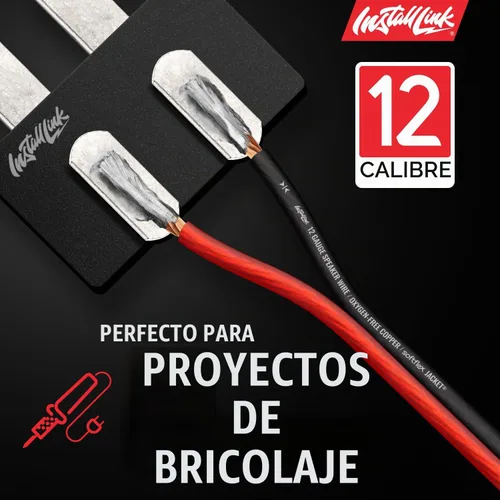 Vista 6 de Install Link Cable de altavoz calibre 12 AWG (100 pies) para automóvil o cine en casa (OFC) Pure OFC Copper, 12/2 Speaker Cable, 2-Conductor
