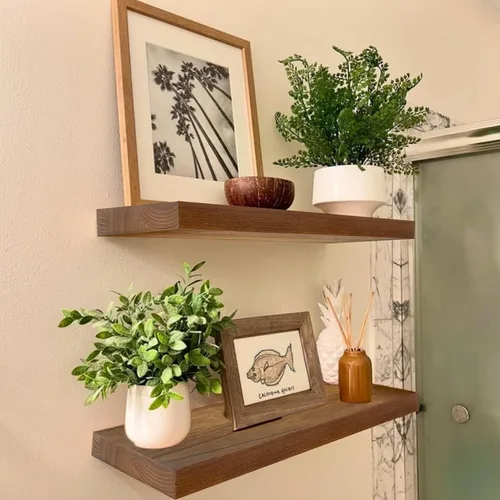 Vista 18 de IAE Estantes flotantes de pared de 16 pulgadas, estantes de baño montados en la pared, estante invisible, estantes de cocina flotantes, estante