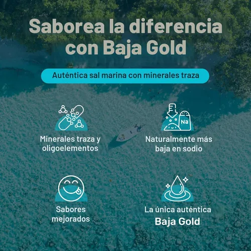 Vista 3 de Baja Gold Sal marina mineral - Recomendada por Gary Brecka - Sal de molienda fina para cocinar y hornear Sal natural de Baja para usos culinarios
