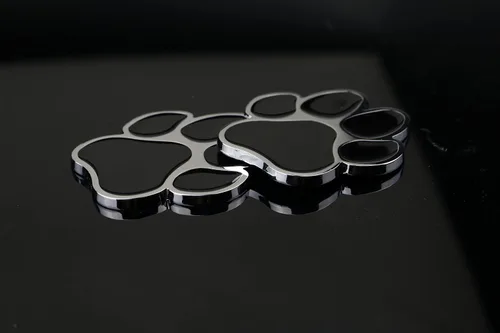 Vista 3 de Calcomanía de Coche con Huella de Pata, Pegatina de Metal Cromado 3D con Huella de Pata de Perro para Auto, Motocicleta