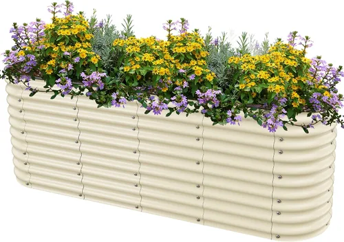 Vista 12 de Camas de Jardín Elevadas 8 X 2 X 1.4 Pies, Camas de Jardín Elevadas Galvanizadas Caja de Plantación al Aire Libre para Verduras, Jardinería, Flores