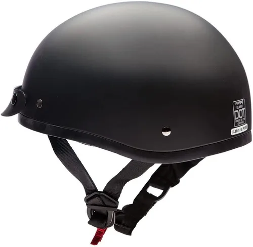 Vista 5 de Casco medio de motocicleta DOT Street Legal, M, Negro caucho