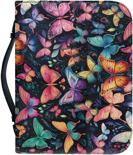 Vista 17 de Flashideas Funda de transporte ligera de la Biblia de la PU para las mujeres, cubierta de la Biblia de moda con asa para el estudio