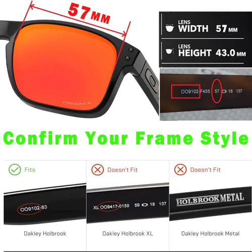 Vista 2 de 4 pares de lentes polarizadas de repuesto para gafas de sol Oakley Holbrook OO9102