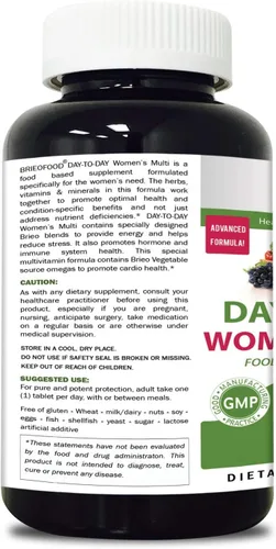 Vista 3 de Briofood, Multi de mujer a base de alimentos diarios (180 tabletas) con omegas de origen vegetal