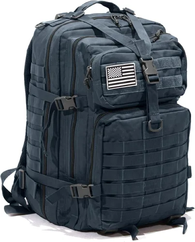 Vista 13 de Mochila táctica expedicionaria 50L - Bolsa Molle grande Negro