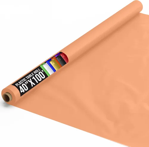 Vista 86 de Exquisito rollo de mantel de mesa de plástico aqua de Party Solids 4 piezas 40" X 300' Rollo de mantel de mesa de plástico - Rollos de mantel