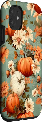 Vista 3 de Funda con temática de otoño para iPhone 11 con diseño de calabaza de otoño para mujer