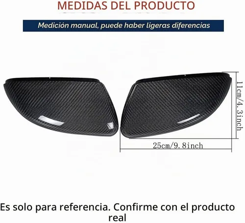 Vista 5 de Tapas de espejo de fibra de carbono real para VW Golf 6 MK6 GTI R20 2009