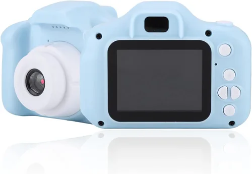Vista 5 de Cámara para niños en miniatura para cámaras, pequeña, portátil, digital, desechable, pequeño juguete de video y alrededores (azul)