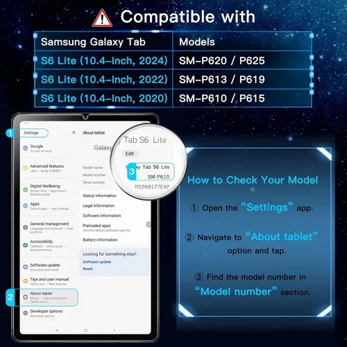 Vista 3 de JETech Protector de pantalla para Samsung Galaxy Tab S6 Lite (10.4 pulgadas, modelo 2024/2022/2020) con marco de fácil instalación, película