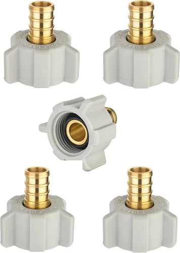 Vista 24 de Adaptador recto giratorio EFIELD 1/2" Pex X 7/8" BC (Ballcock) Tubería de latón PEX FittingsAdaptador recto giratorio de tuerca