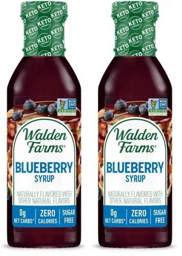 Vista 10 de Walden Farms Paquete Variado de Jarabe – Arándano y Fresa – Cero Calorías, Sin Azúcar, Bajo en Carbohidratos, Apto para Keto, Sin Gluten, Vegano