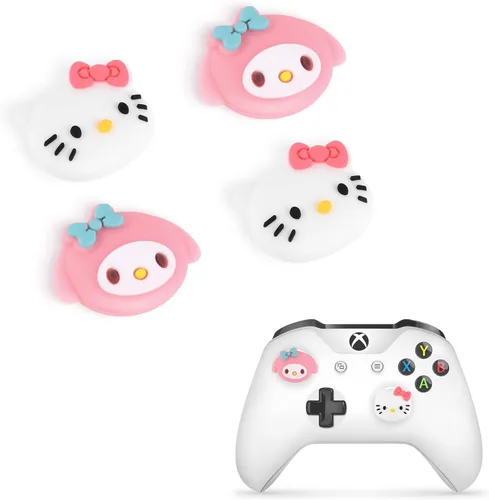 Vista 8 de DLseego Cute Rabbit - 4 tapas de agarre para el pulgar para Xbox One PS5 PlayStation4 DualSense Switch Pro Wireless Controller Steam Deck, tapa de M