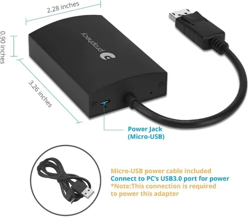 Vista 8 de gofanco Prophecy - Adaptador de pantalla de 1 x 2 puertos DisplayPort de 1.2 a 2 puertos - Convertidor de concentrador DP a Dual DisplayPort MST, 4K