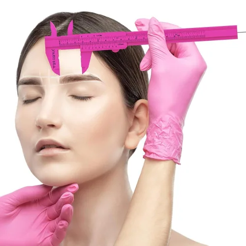 Vista 6 de BRAWNA Brow Pro - Regla de pinza de cejas para PMU, color rosa