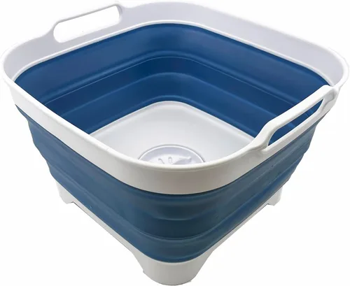 Vista 11 de SAMMART Sartén plegable de 10 L (2.64 galones) con tapón de drenaje, lavabo plegable, tina portátil para lavar platos, bandeja de almacenamiento