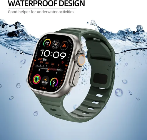 Vista 7 de Correas de silicona deportivas compatibles con Apple Watch Band de 1.929 in, 1.811 in, 1.772 in, 1.732 in, 1.654 in, 1.614 in, 1.575 in, 1.496 in