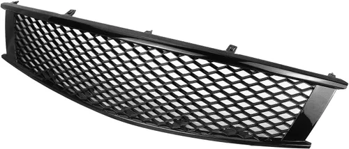 Vista 6 de Rejilla de parachoques delantero compatible con Infiniti 2008-2013 G37 Rejilla de parachoques de malla negro brillante