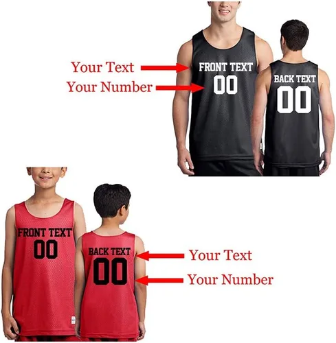 Vista 4 de Personalize Your Own Team Basketball Jersey with Your Custom Name and Number
