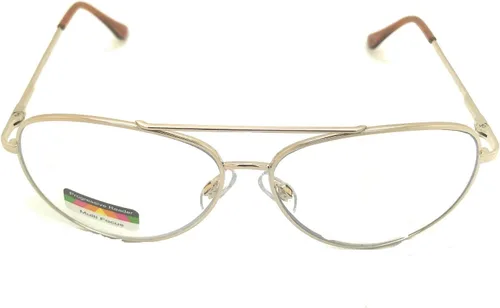 Vista 2 de Marco de metal Aviador ninguna línea progresiva lente clara bisagra primavera gafas de lectura