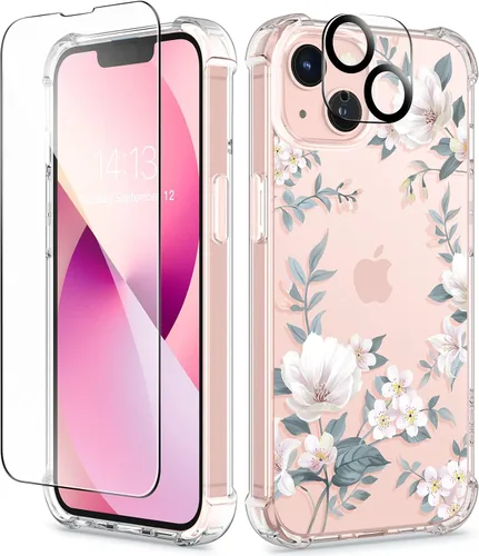 Vista 74 de GVIEWIN - Funda para iPhone 11 con protector de pantalla + protector de lente de cámara, cubierta protectora transparente suave de poliuretano