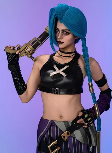 Vista 5 de OSIAS Figura de disfraz de cosplay de Arcanee Jinx para mujer, favorecedora y elegante