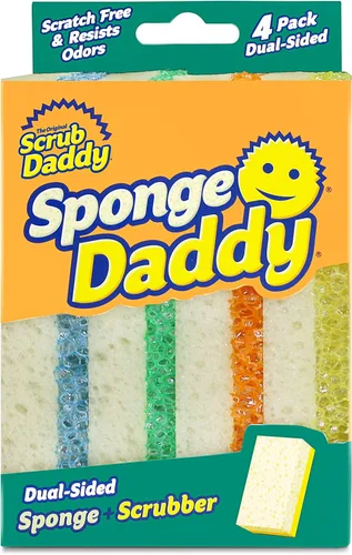 Vista 10 de Esponjas de limpieza grandes de acero de Scrub Daddy - Esponja de acero inoxidable XL de Scrub Daddy para fregar platos - Almohadillas de limpieza