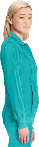 Vista 40 de Infinity by Cherokee 2391A - Chaquetas médicas con cremallera frontal para mujer, tela elástica en 4 direcciones