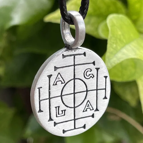 Vista 6 de Joyería judía del judaísmo AGLA Atah Gibor Le-olam Adonai - Collar con colgante de peltre plateado para hombre, amuleto de protección, amuleto