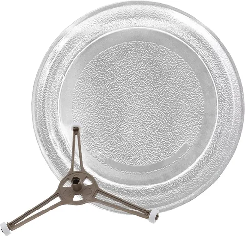 Vista 8 de Placa de vidrio para microondas de 9.6 pulgadas, kit de repuesto de placa de microondas con acoplador en Y y anillo giratorio redondo, placa
