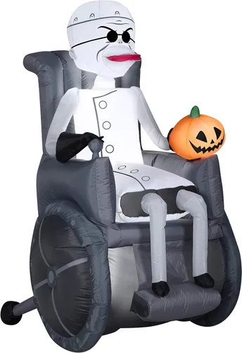 Vista 5 de Jack Skellington On Tombstone Airblown inflable de 3.5 pies de alto