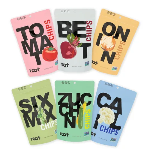 Vista 7 de Root Foods Chips de remolacha, aperitivo vegetal natural, patatas fritas de verduras sin OMG, buenas para adultos, niños, vegano, sin gluten, halal