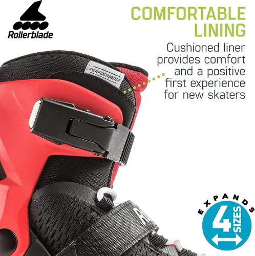 Vista 3 de Rollerblade Microblade - Patines en línea ajustables para niñas, color rosa y chicle, para jóvenes, rendimiento juvenil